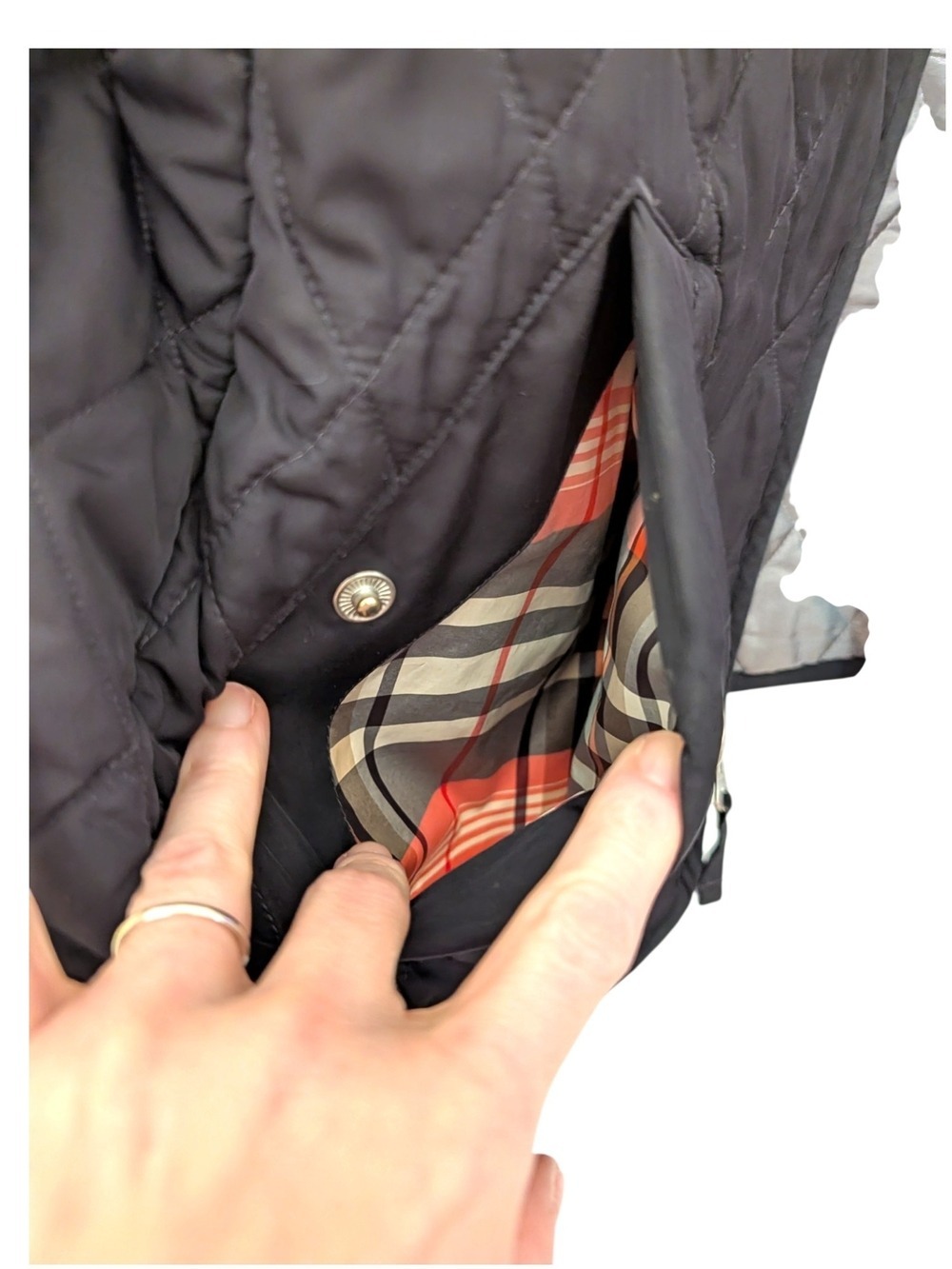Lands End Black Quilted Jacket - Picture 3 of 9